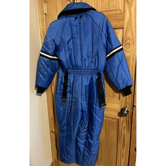 Vintage JC Penny Snowmobile Snowsuit Royal Blue Retro Skiing Ladies Size 16/18 - Picture 3 of 6